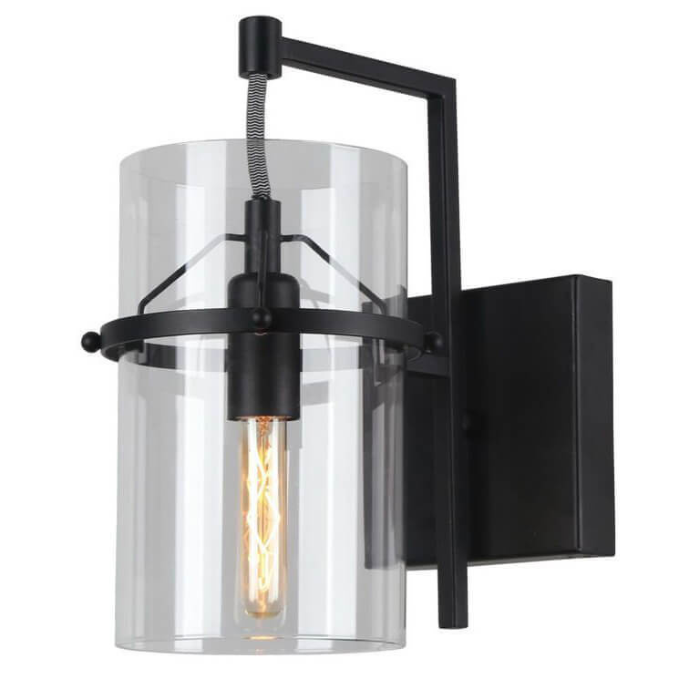 Бра Glass Cylinder Sconces Черный Прозрачный Бра Glass Cylinder Sconces Черный Прозрачный в Твери | Loft Concept