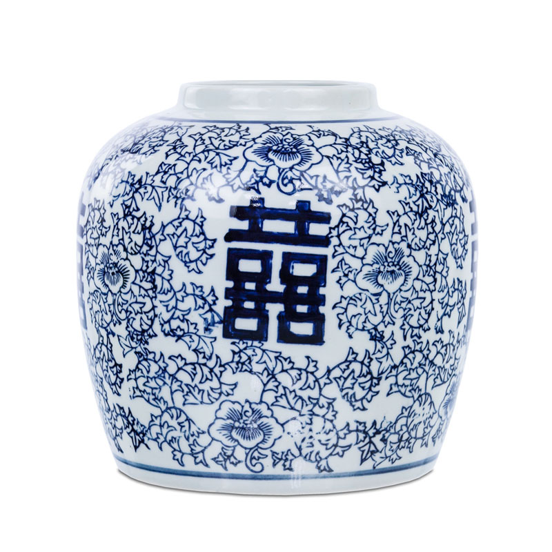 Китайская ваза Blue & White Ornament Vase Белый Синий Китайская ваза Blue & White Ornament Vase Белый Синий в Твери | Loft Concept