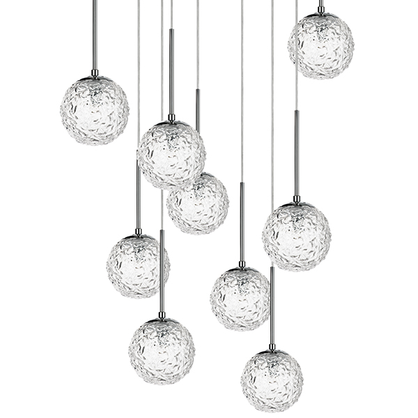 Люстра Soranzo Glass Balls 9 Хром Прозрачный Люстра Soranzo Glass Balls 9 Хром Прозрачный в Твери | Loft Concept