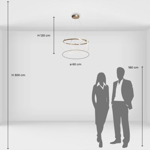 Люстра подвесная круглая золотого цвета с белыми изогнутыми световыми линиями Luke Lampco Tracer Lamp в Твери