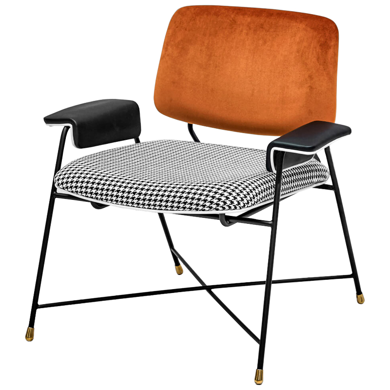 Кресло Bagot Chair Orange Черно-белый Оранжевый Кресло Bagot Chair Orange Черно-белый Оранжевый в Твери | Loft Concept