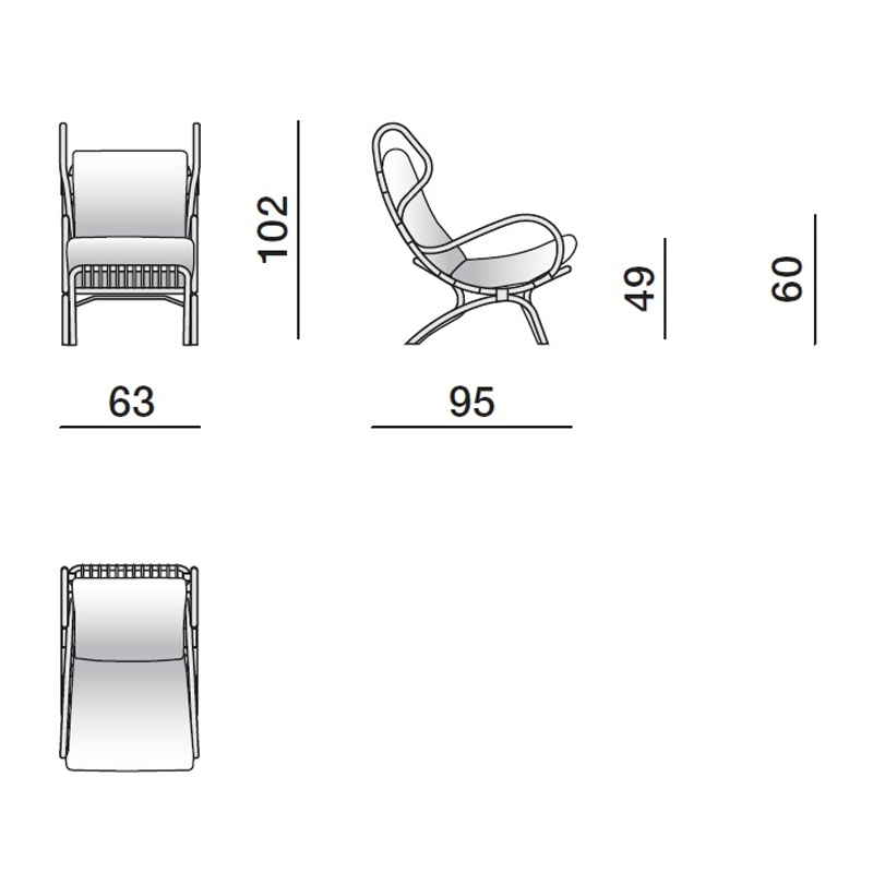 Дизайнерское кресло из ротанга Gio Ponti CONTINUUM D.163.7 BY BONACINA 1889 Armchair Дизайнерское кресло из ротанга Gio Ponti CONTINUUM D.163.7 BY BONACINA 1889 Armchair в Твери