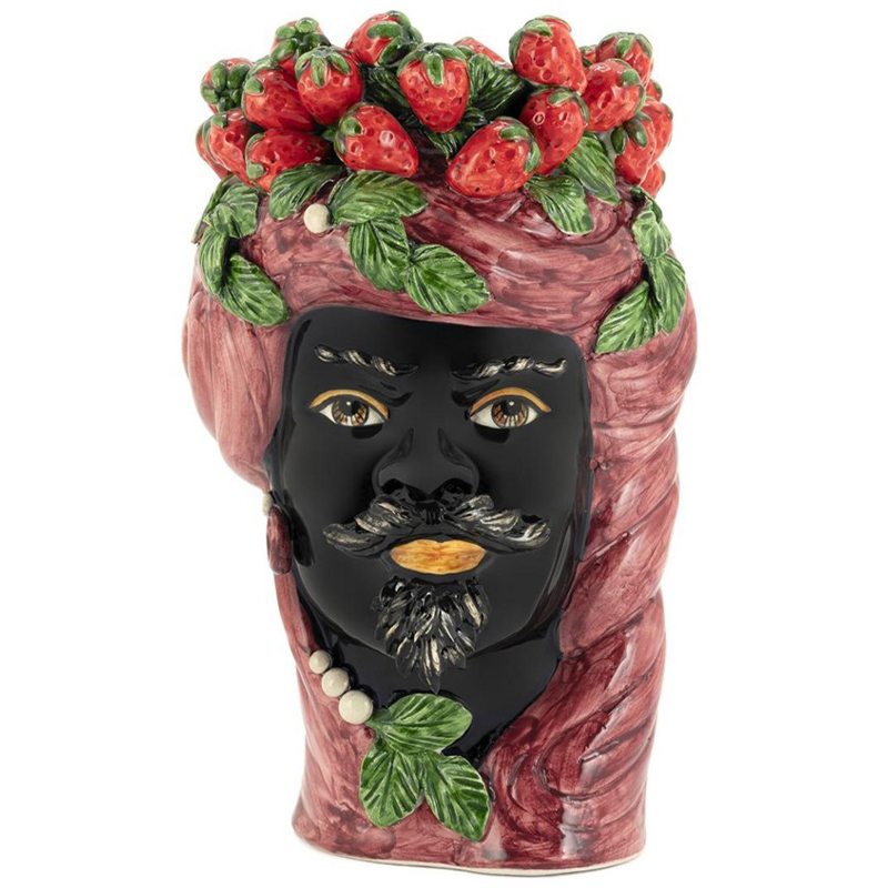 Ваза Vase Strawberries Head Man Bordeaux Бургундский красный Красный Черный Зеленый Мульти Ваза Vase Strawberries Head Man Bordeaux Бургундский красный Красный Черный Зеленый Мульти в Твери | Loft Concept
