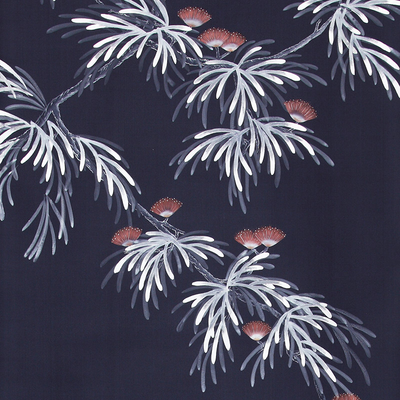 Обои ручная роспись Silk Tree Special Colourway on Empire Blue dyed silk Обои ручная роспись Silk Tree Special Colourway on Empire Blue dyed silk в Твери | Loft Concept