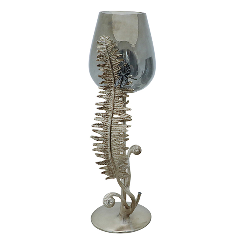 Подсвечник Wineglass and Leaf Винтажное Светлое Золото Подсвечник Wineglass and Leaf Винтажное Светлое Золото в Твери | Loft Concept