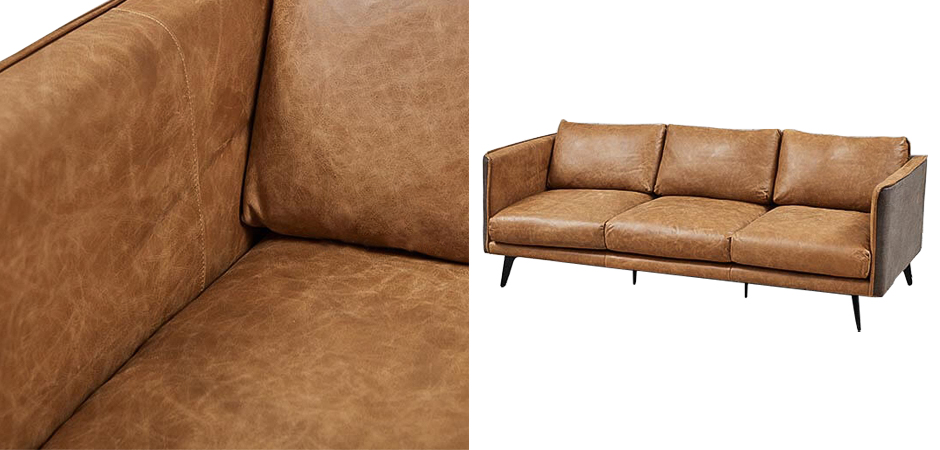 Диван Caramel Leather & Textiles Triple Sofa Диван Caramel Leather & Textiles Triple Sofa - Loft-Concept в Твери
