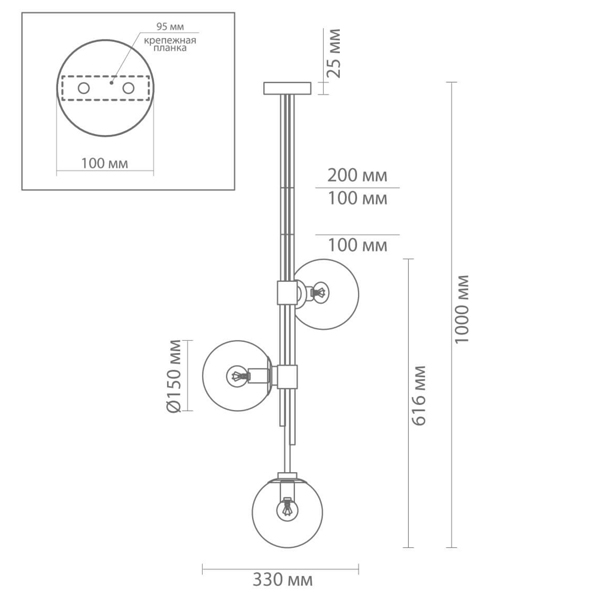 Светильник TRILOGY Ceiling Light Clear glass 100 Светильник TRILOGY Ceiling Light Clear glass 100 в Твери