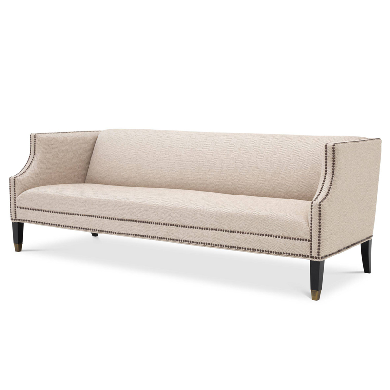 Диван Eichholtz Sofa Doheny Песочный Латунь Черный Диван Eichholtz Sofa Doheny Песочный Латунь Черный в Твери | Loft Concept