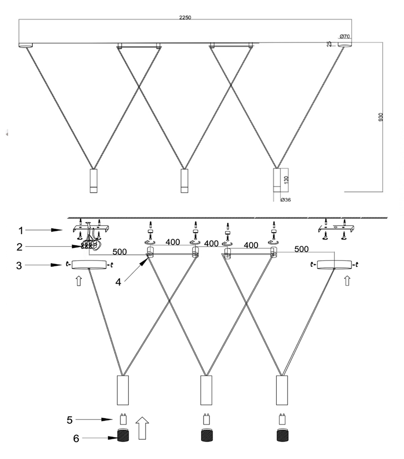 Wireflow LED White Suspension lam 3 патрона Wireflow LED White Suspension lam 3 патрона в Твери