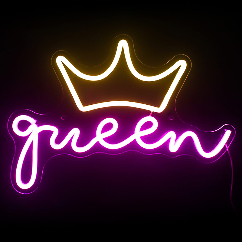Неоновая настенная лампа Queen Neon Wall Lamp Розовый Желтый Неоновая настенная лампа Queen Neon Wall Lamp Розовый Желтый в Твери | Loft Concept