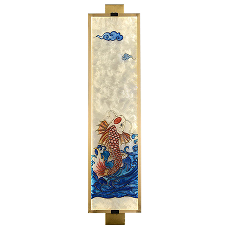 Настенный светильник Red Fish Oriental Scenes Wall Lamp Мульти Золотой Синий Красный Настенный светильник Red Fish Oriental Scenes Wall Lamp Мульти Золотой Синий Красный в Твери | Loft Concept