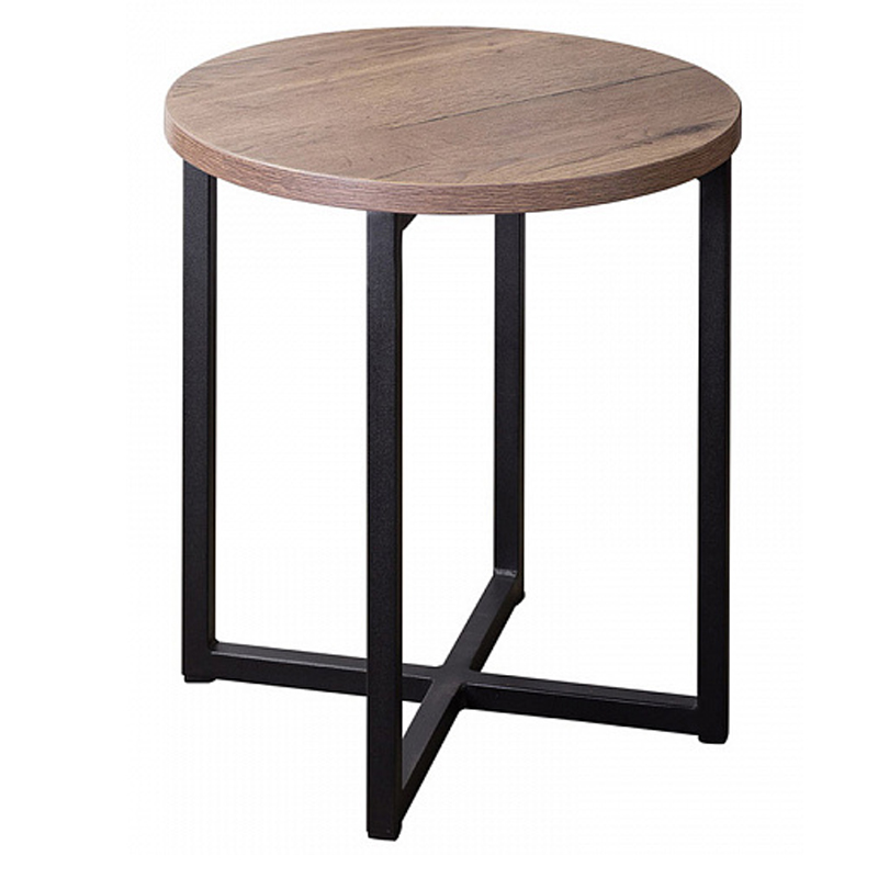 Приставной стол Industrial Oak Heidi Side Table Черный Дерево Табак Приставной стол Industrial Oak Heidi Side Table Черный Дерево Табак в Твери | Loft Concept