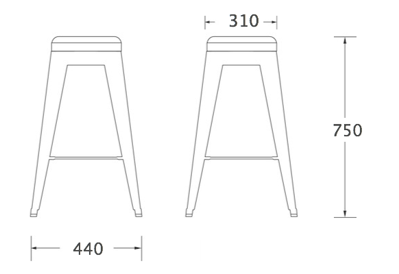 Барный стул Tolix Board Seat barstool в Твери
