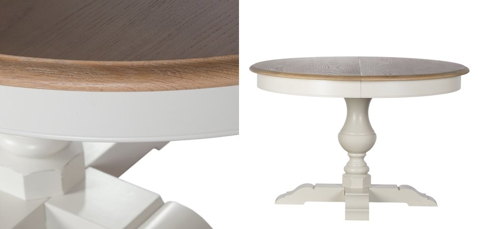 Provence Round Dining Table White раскладной стол Provence Round Dining Table White раскладной стол - Loft-Concept в Твери