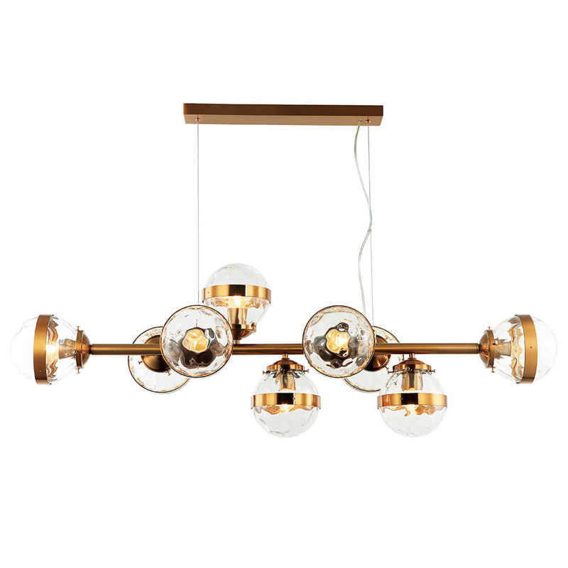 Люстра Greyson Chandelier 9 lamp Глянцевое золото Прозрачный Люстра Greyson Chandelier 9 lamp Глянцевое золото Прозрачный в Твери | Loft Concept