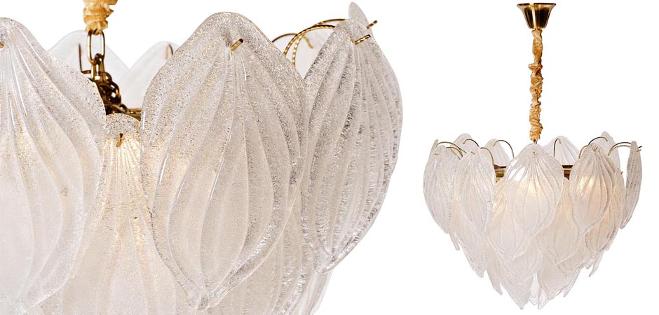 Люстра Textured Glass Chandelier Petal 8 Люстра Textured Glass Chandelier Petal 8 - Loft-Concept в Твери