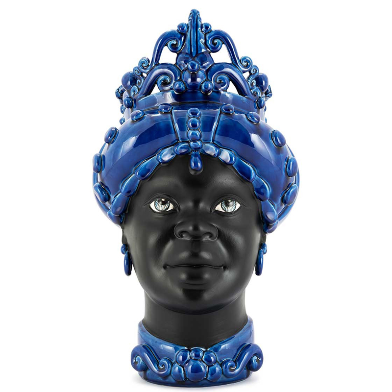 Ваза VASE MORO LADY MED. MAT Blue Черный Синий Ваза VASE MORO LADY MED. MAT Blue Черный Синий в Твери | Loft Concept