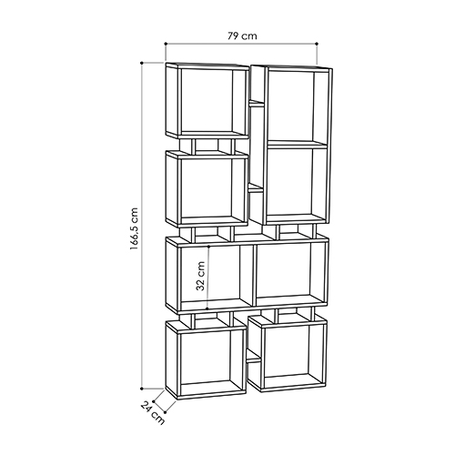 Стеллаж прямой бежево-серый с 8-ю открытыми полками RAIL BOOKCASE NO.1 LIGHT MOCHA Стеллаж прямой бежево-серый с 8-ю открытыми полками RAIL BOOKCASE NO.1 LIGHT MOCHA в Твери