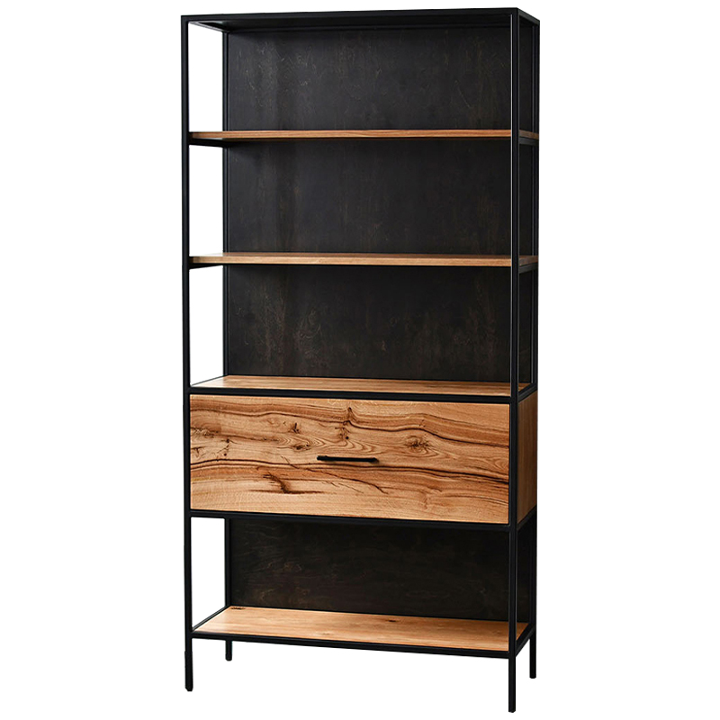 Стеллаж Terrel Industrial Metal Rust Rack Черный Коричневый Стеллаж Terrel Industrial Metal Rust Rack Черный Коричневый в Твери | Loft Concept