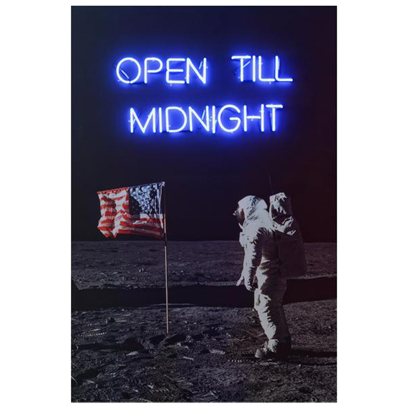 Дизайнерский Постер Неоновый светящийся Moon Landing Мульти Дизайнерский Постер Неоновый светящийся Moon Landing Мульти в Твери | Loft Concept