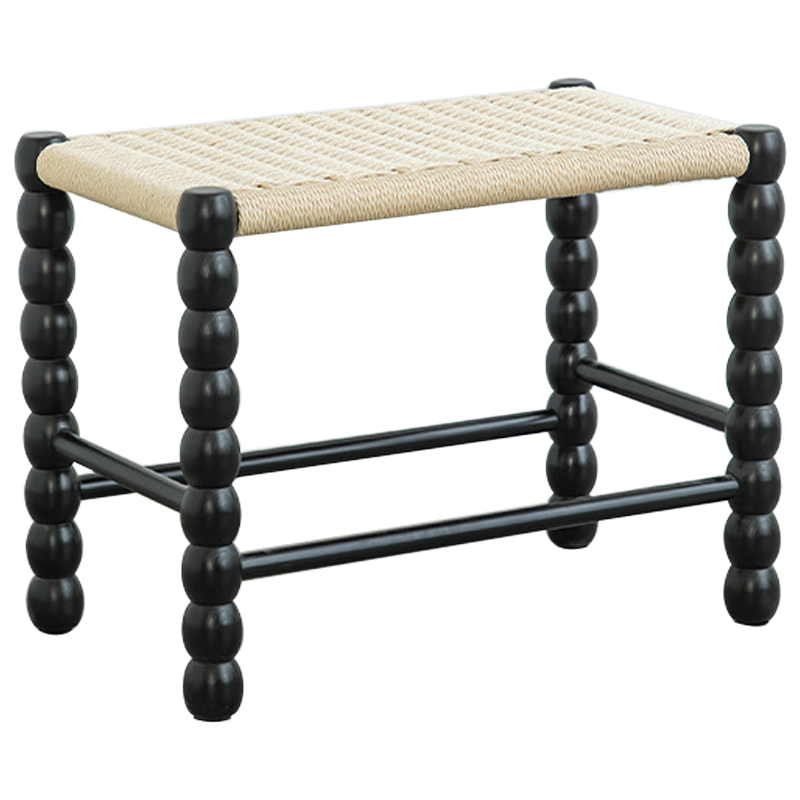 Банкетка French Corner Banquet Black 60 см Черный Бежевый Банкетка French Corner Banquet Black 60 см Черный Бежевый в Твери | Loft Concept