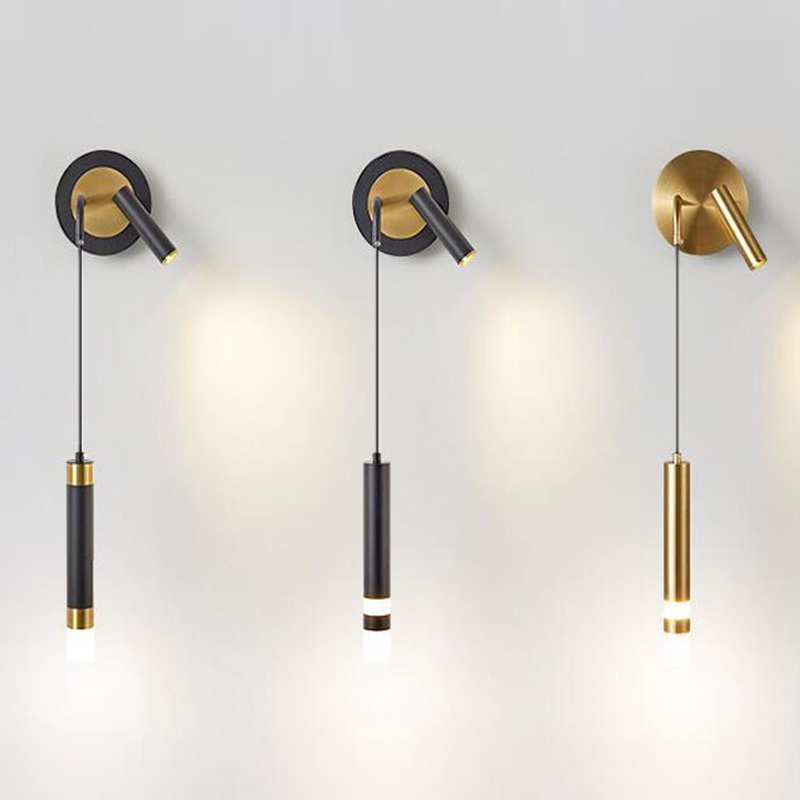 Бра-спот с подвесным светильником Spot Sconce Hanging Lamp Черный Латунь Бра-спот с подвесным светильником Spot Sconce Hanging Lamp Черный Латунь в Твери | Loft Concept