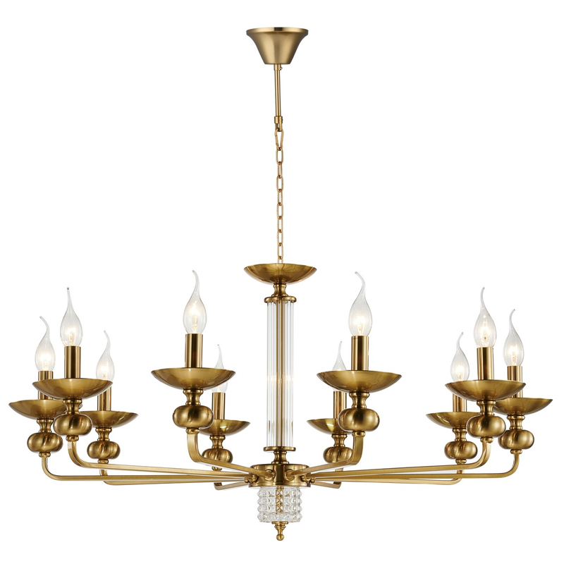 Люстра бронзового цвета со стеклянным декором Candelabrum D91 см Бронза Прозрачный Люстра бронзового цвета со стеклянным декором Candelabrum D91 см Бронза Прозрачный в Твери | Loft Concept
