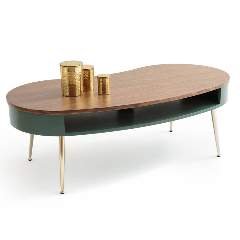 Кофейный стол Torborg Coffee Table Орех Изумрудный Золотой Кофейный стол Torborg Coffee Table Орех Изумрудный Золотой в Твери | Loft Concept