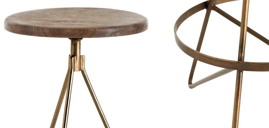 Барный стул Industrial Vintage Brass Iron Swivel Bar Stool Барный стул Industrial Vintage Brass Iron Swivel Bar Stool - Loft-Concept в Твери