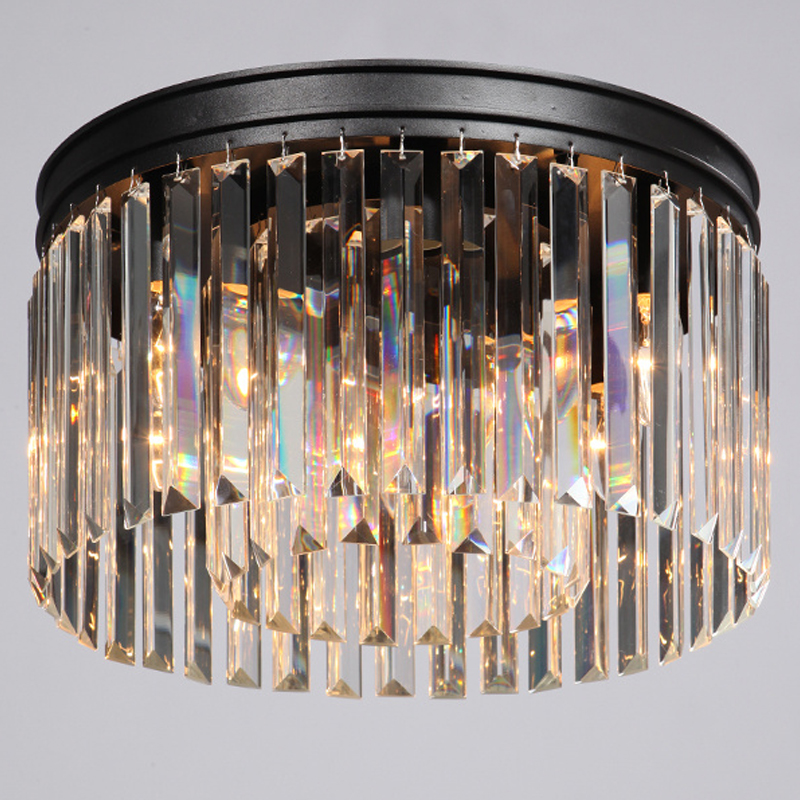 Потолочный светильник ODEON CLEAR GLASS Prism Round 2-TIER 40 см Черный Потолочный светильник ODEON CLEAR GLASS Prism Round 2-TIER 40 см Черный в Твери | Loft Concept