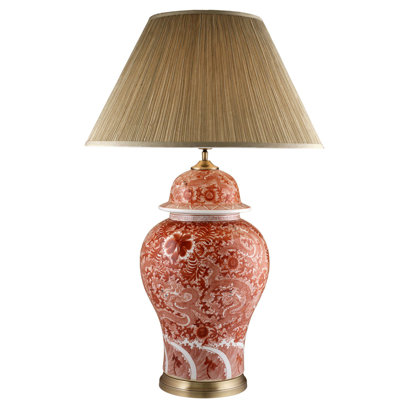 Настольная лампа Eichholtz Table Lamp Palmarito Белый Красный Бежевый Настольная лампа Eichholtz Table Lamp Palmarito Белый Красный Бежевый в Твери | Loft Concept