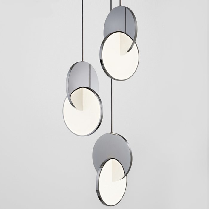 Подвесной светильник Eclipse Pendant Light Хром Белый Подвесной светильник Eclipse Pendant Light Хром Белый в Твери | Loft Concept