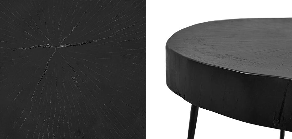 Приставной стол Saw Cut Black Wood Side Table Приставной стол Saw Cut Black Wood Side Table - Loft-Concept в Твери