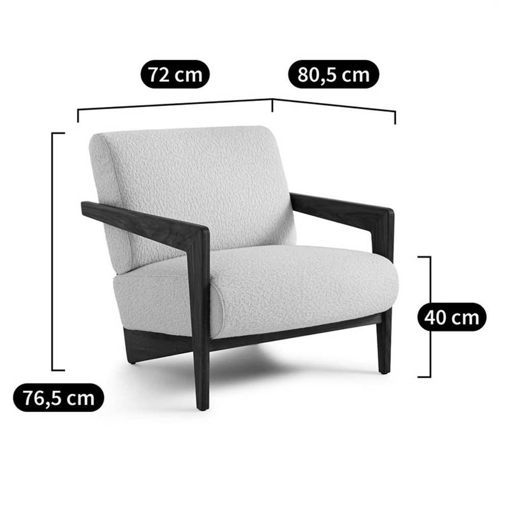 Кресло с обивкой из белого букле Armchair White Boucle Кресло с обивкой из белого букле Armchair White Boucle в Твери