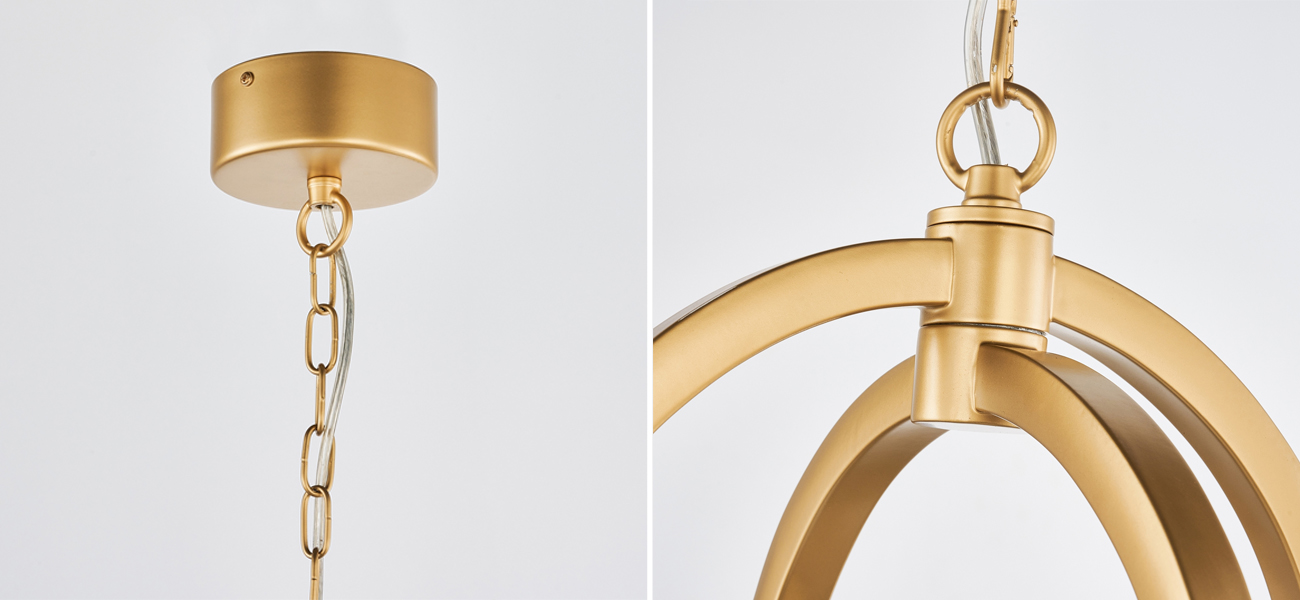 Двойной овальный подвесной светильник Roll and Hill Gold - фото №1