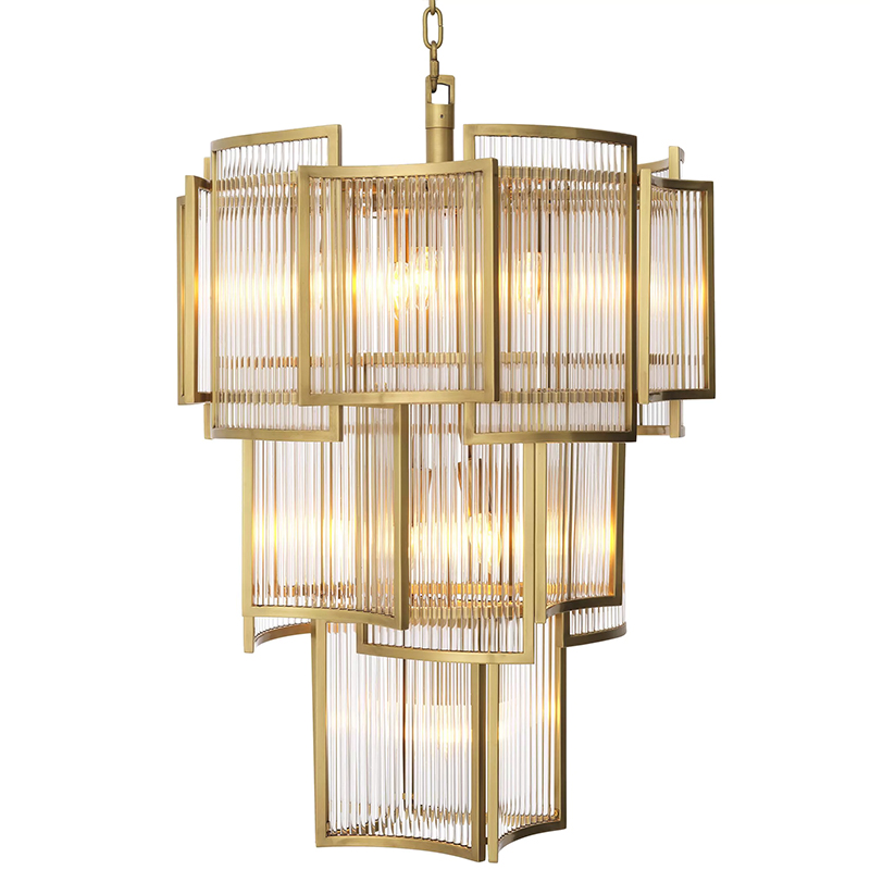 Люстра Eichholtz Chandelier Jet Set Brass Прозрачное Стекло Латунь Люстра Eichholtz Chandelier Jet Set Brass Прозрачное Стекло Латунь в Твери | Loft Concept