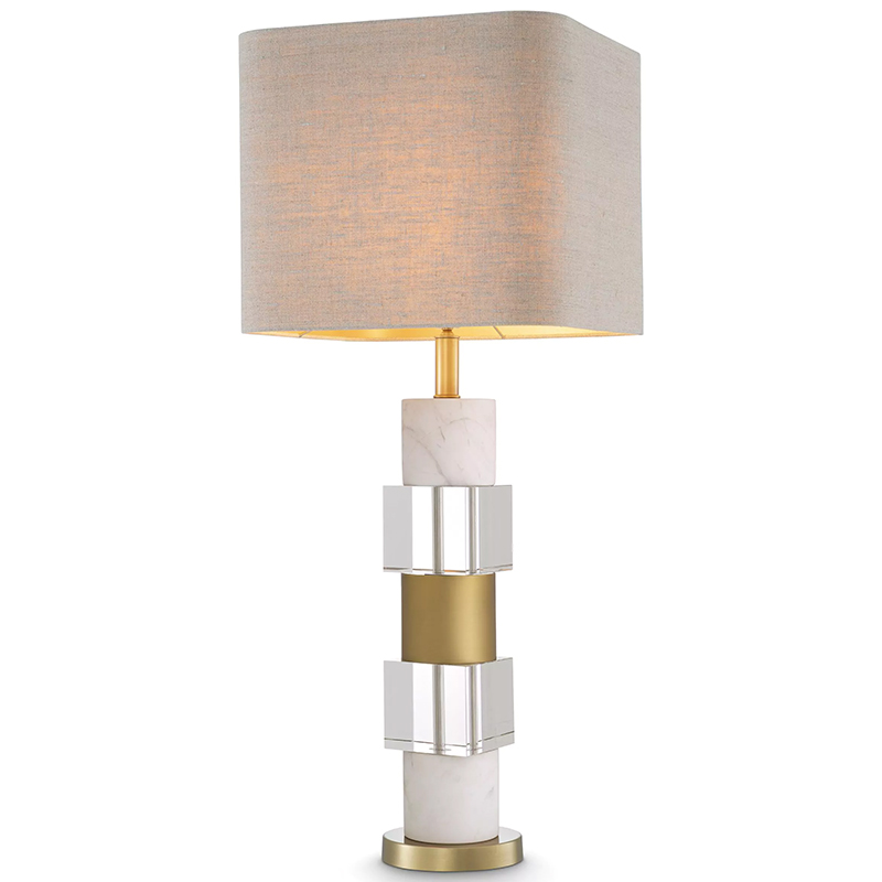 Настольная лампа Eichholtz Table Lamp Cullingham White Marble Прозрачное Стекло Белый Мрамор Bianco Бежево-серый Латунь Настольная лампа Eichholtz Table Lamp Cullingham White Marble Прозрачное Стекло Белый Мрамор Bianco Бежево-серый Латунь в Твери | Loft Concept