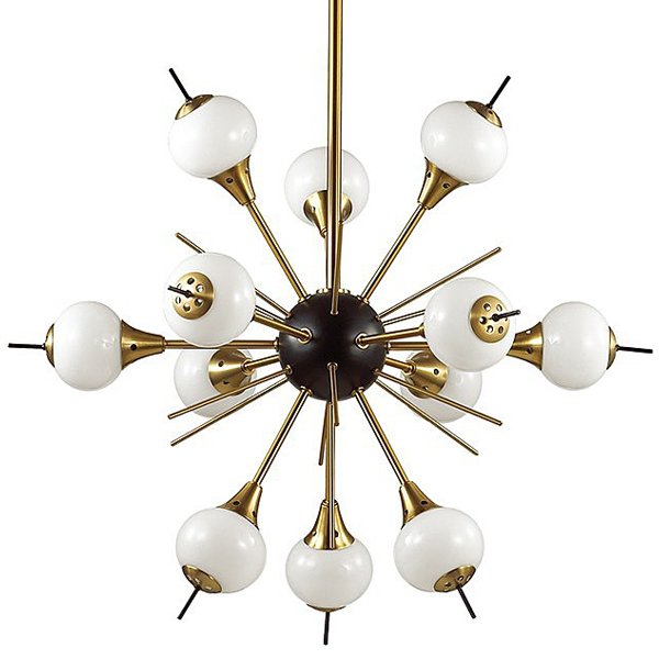 White Glass Globes Sputnik Chandelier Бронза Белый White Glass Globes Sputnik Chandelier Бронза Белый в Твери | Loft Concept