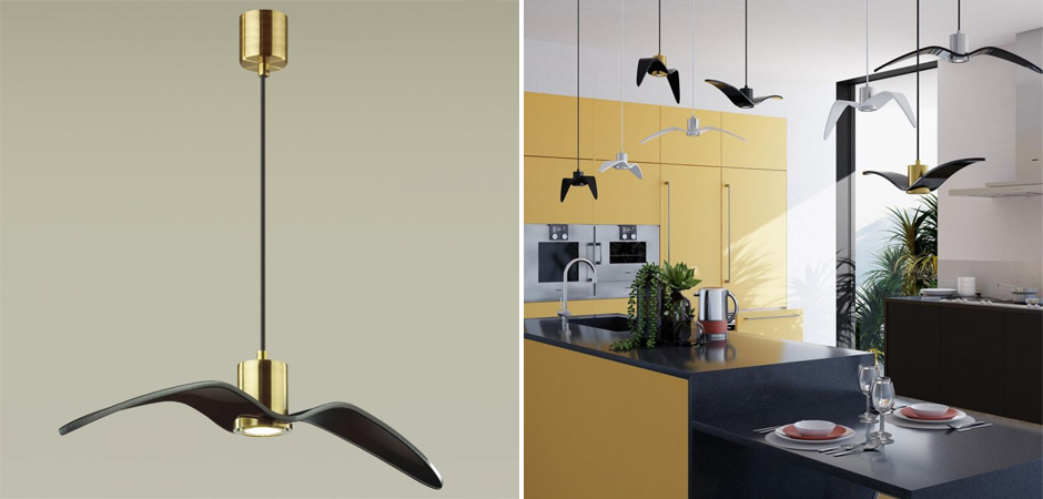 Подвесной светильник Seagull Average Gold черный Подвесной светильник Seagull Average Gold черный - Loft-Concept в Твери