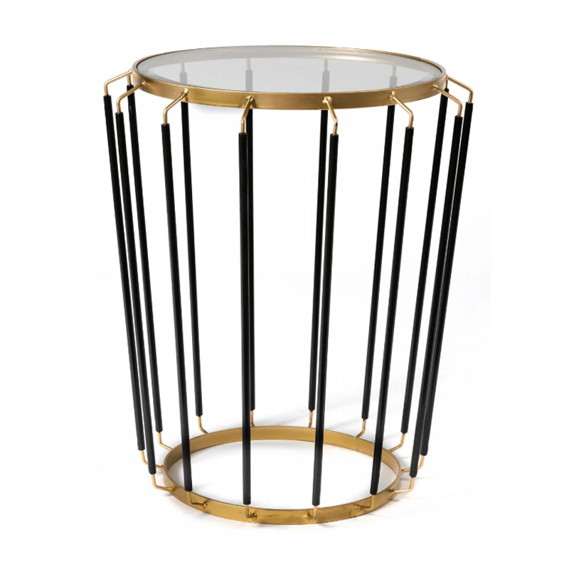Приставной стол Glass-Top Table Черный матовое золото Приставной стол Glass-Top Table Черный матовое золото в Твери | Loft Concept
