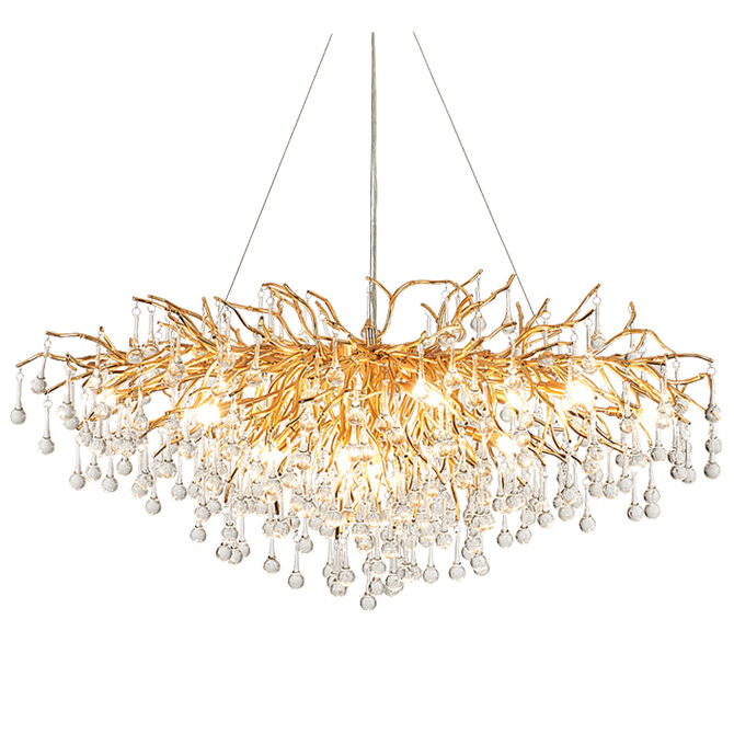 Люстра Droplet Chandelier circle Золотой Прозрачное Стекло Шампань Люстра Droplet Chandelier circle Золотой Прозрачное Стекло Шампань в Твери | Loft Concept
