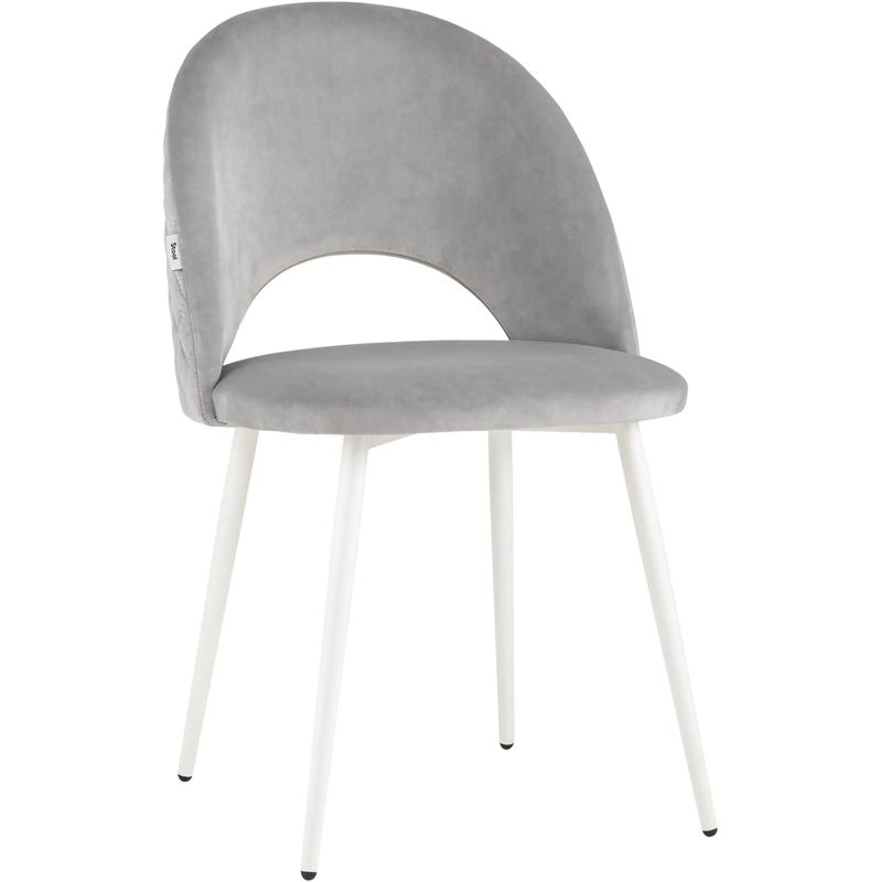 Стул CLIFF Chair Светло-Серый Велюр Светло-серый Белый Стул CLIFF Chair Светло-Серый Велюр Светло-серый Белый в Твери | Loft Concept