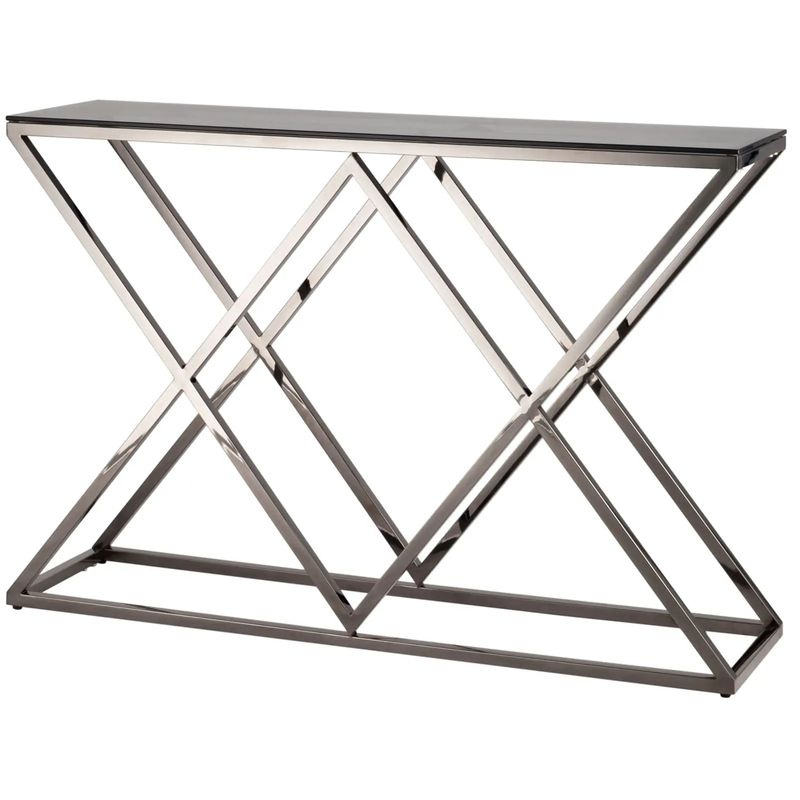 Консоль Geometry Rhombus Dark Chrome Темный хром Стекло Смок Консоль Geometry Rhombus Dark Chrome Темный хром Стекло Смок в Твери | Loft Concept