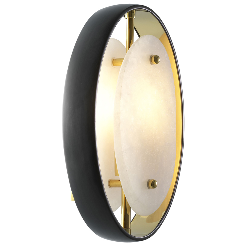 Бра Eichholtz Wall Lamp Trissoni Глянцевое золото Прозрачный Белый Бра Eichholtz Wall Lamp Trissoni Глянцевое золото Прозрачный Белый в Твери | Loft Concept