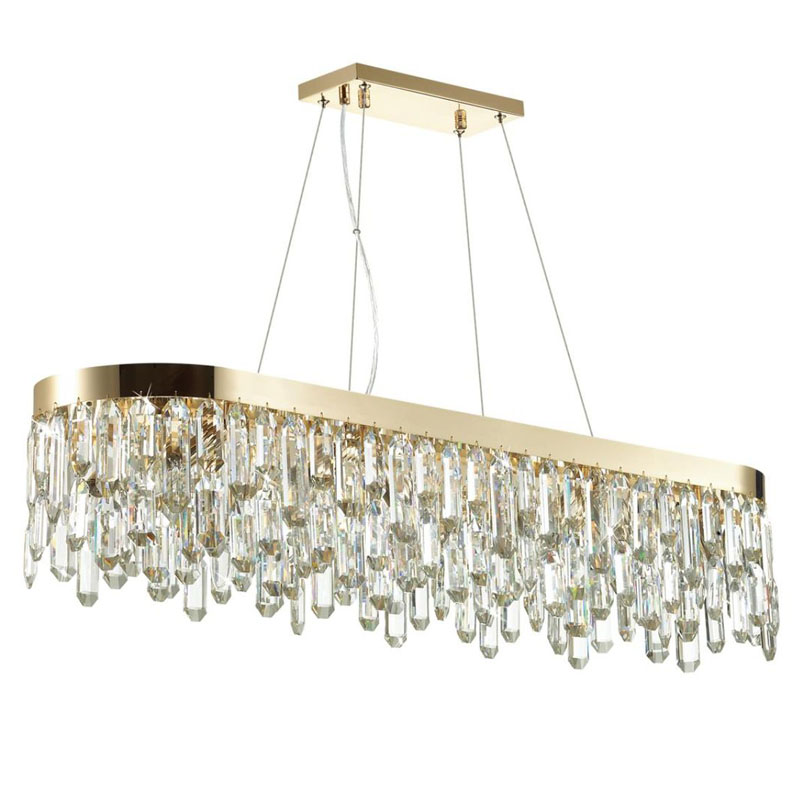 Люстра Crystal Polyhedrons Linear Gold Глянцевое золото Прозрачное Стекло Люстра Crystal Polyhedrons Linear Gold Глянцевое золото Прозрачное Стекло в Твери | Loft Concept