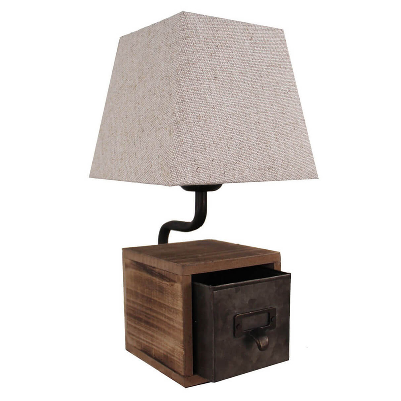 Настольная лампа Loft lamp with box Бежевый Коричневый Настольная лампа Loft lamp with box Бежевый Коричневый в Твери | Loft Concept