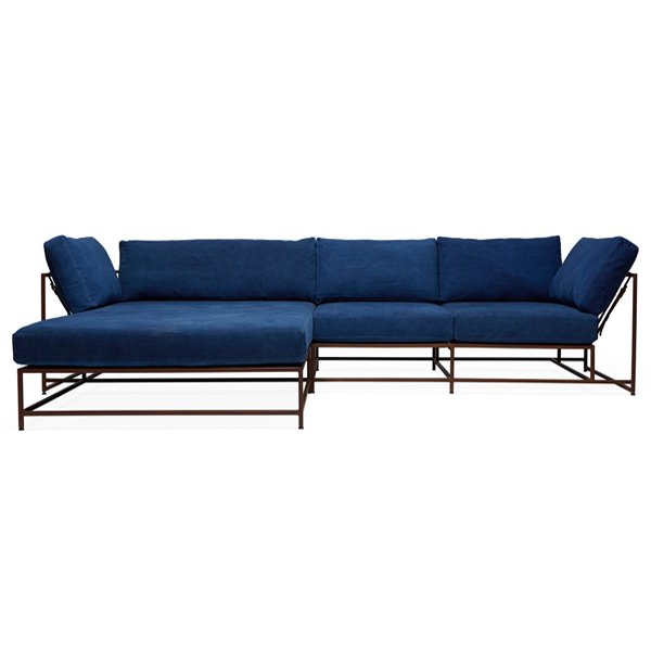 Угловой диван Indigo Denim and copper Sectional sofa Индиго Угловой диван Indigo Denim and copper Sectional sofa Индиго в Твери | Loft Concept