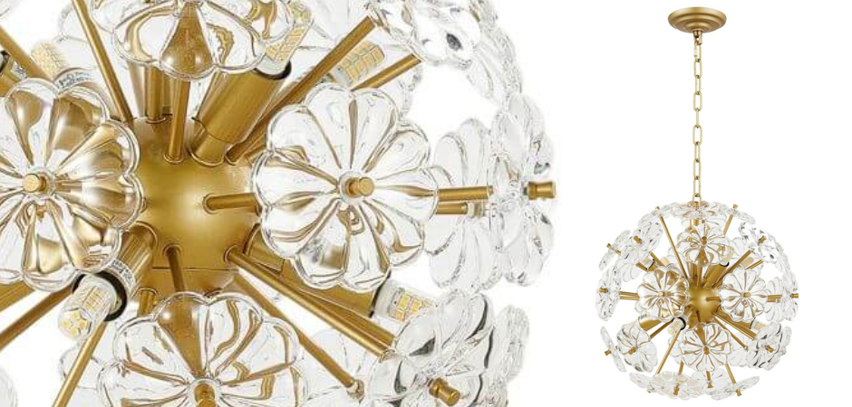 Люстра Glass Flowers Sputnik Chandelier D 32 Люстра Glass Flowers Sputnik Chandelier D 32 - Loft-Concept в Твери