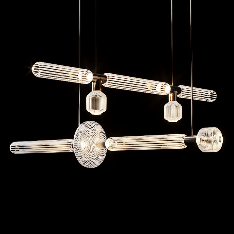 Люстра Pendant Horizontal Глянцевое золото Прозрачный Люстра Pendant Horizontal Глянцевое золото Прозрачный в Твери | Loft Concept