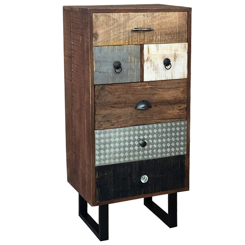 Высокий комод ручной работы Handmade Wooden Коричневый Серебряный Черный Серый Белый Высокий комод ручной работы Handmade Wooden Коричневый Серебряный Черный Серый Белый в Твери | Loft Concept